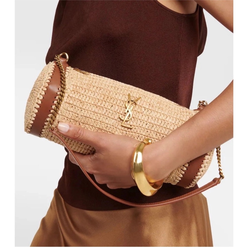 Raffia Elegant Tan Woven Tote Bag - Picture 2 of 15
